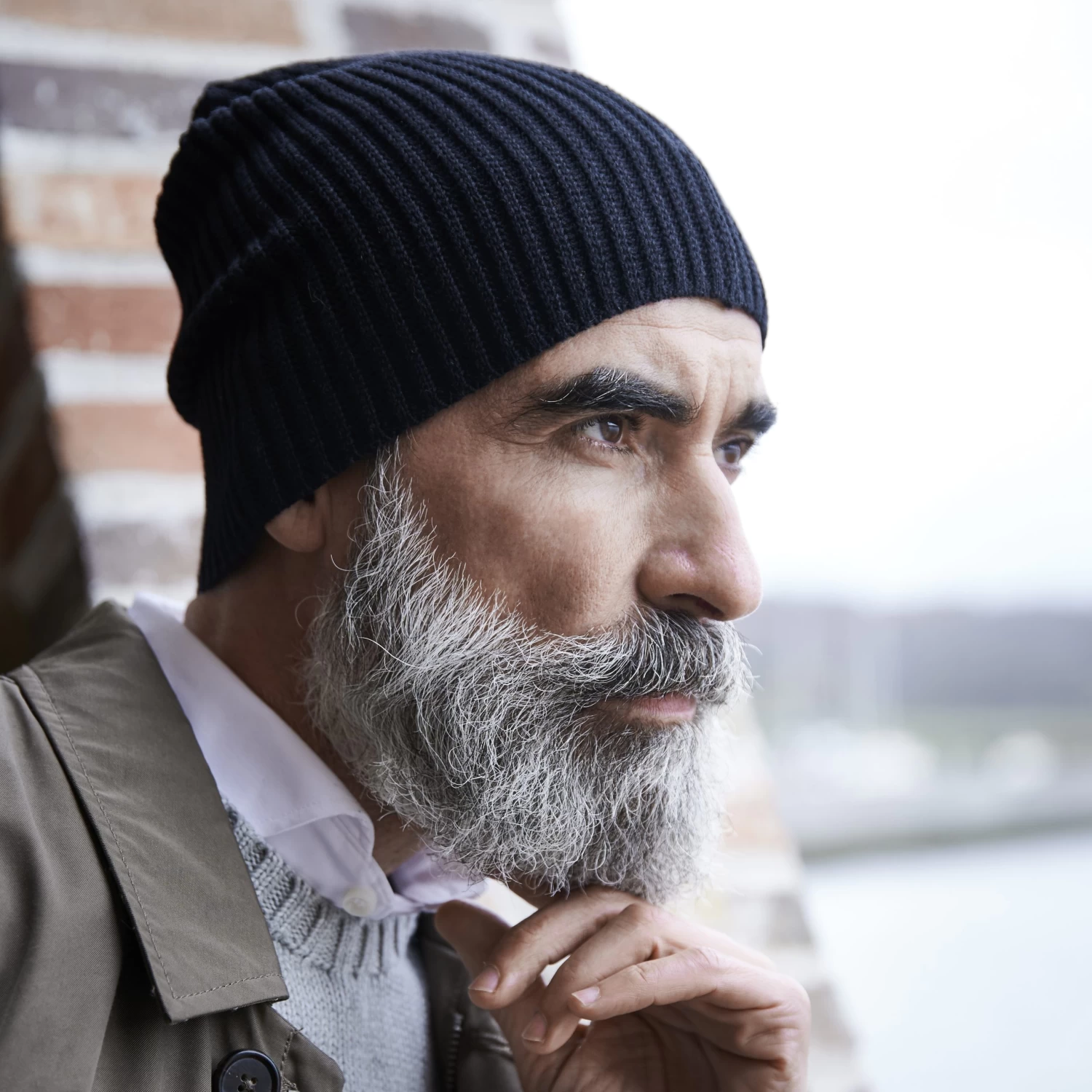 Kite | Navy Blue Lightweight Organic Cotton Chunky Knitted Rib Beanie - Image 4