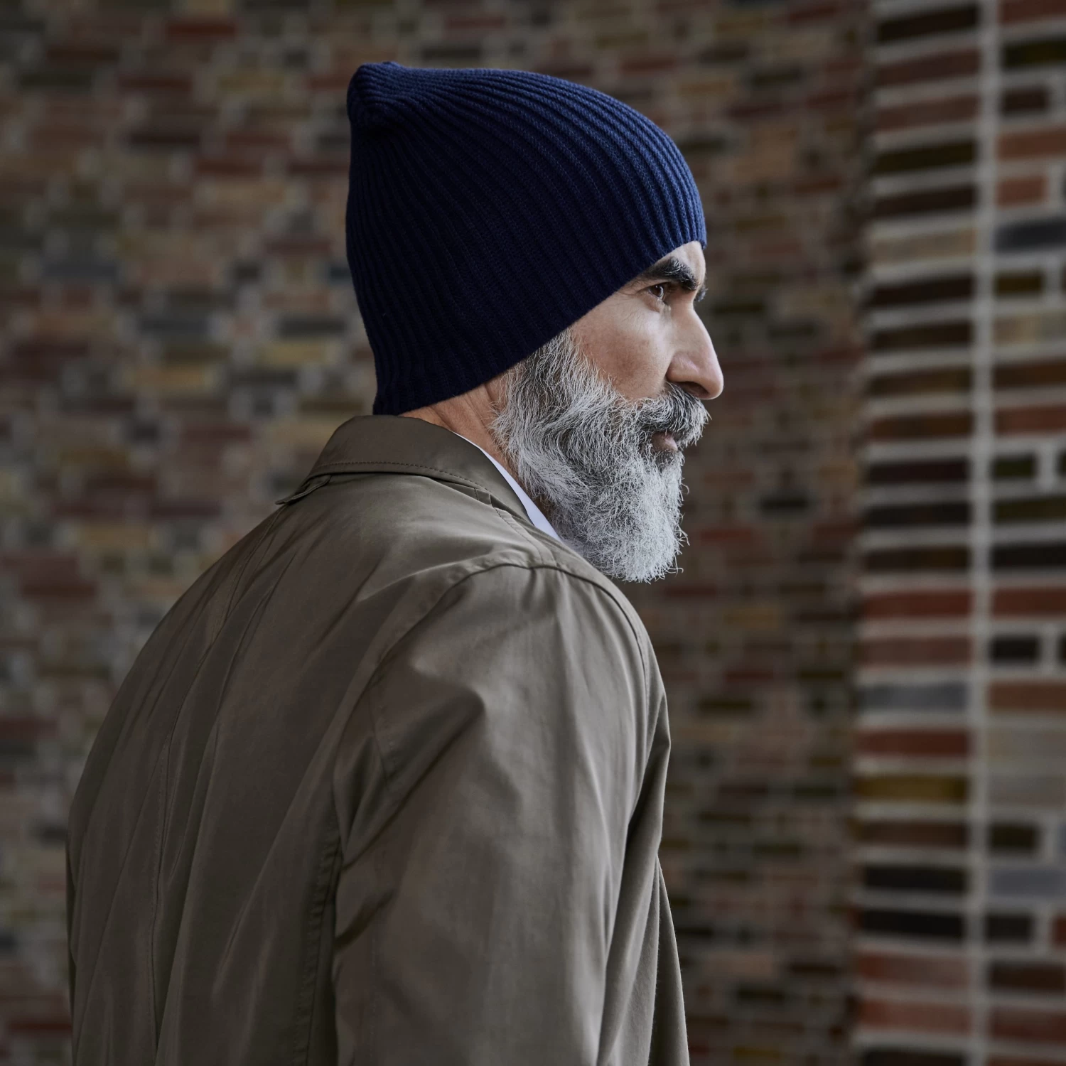 Kite | Navy Blue Lightweight Organic Cotton Chunky Knitted Rib Beanie - Image 6