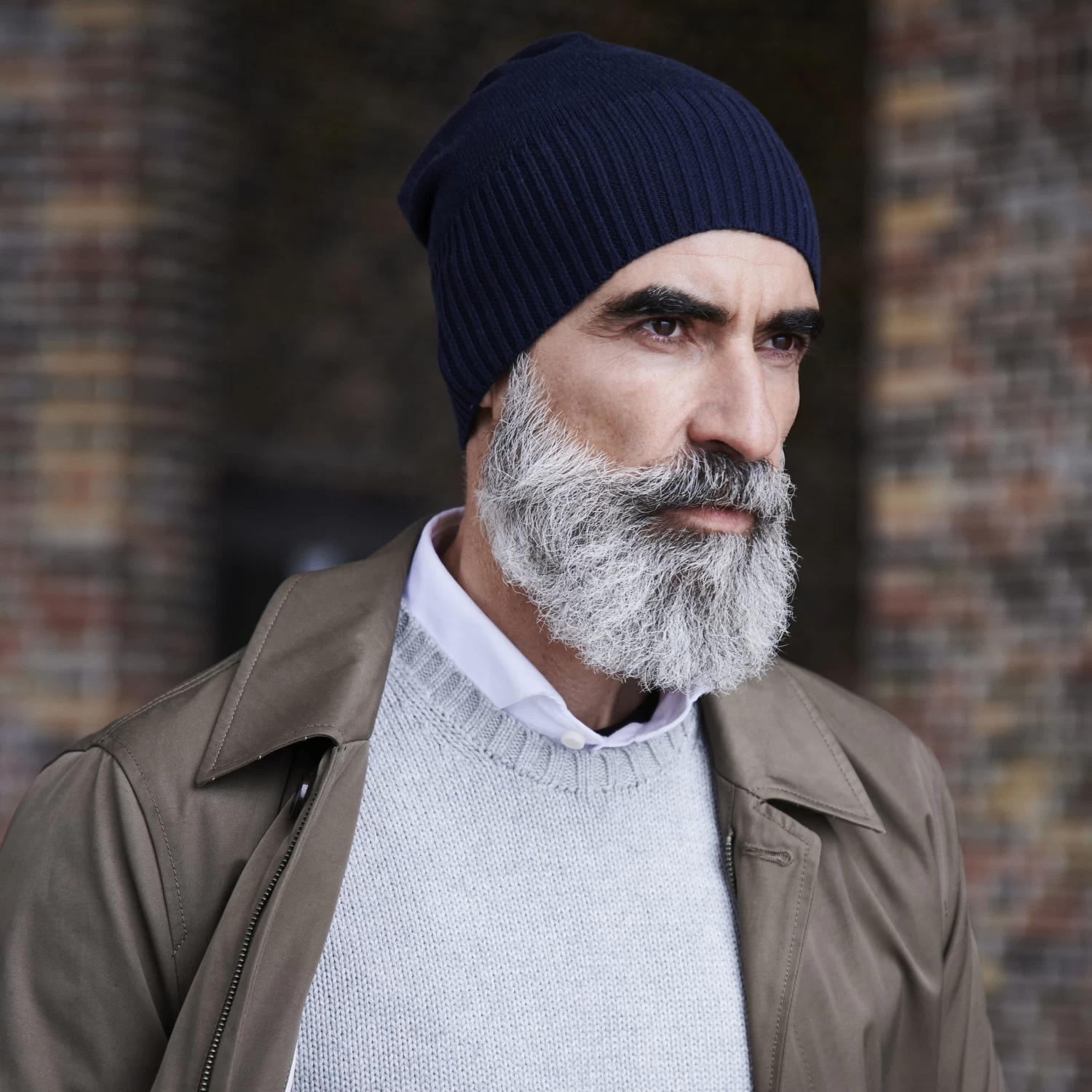 Kite | Navy Blue Lightweight Organic Cotton Chunky & Fine Knitted Rib Beanie - Image 4