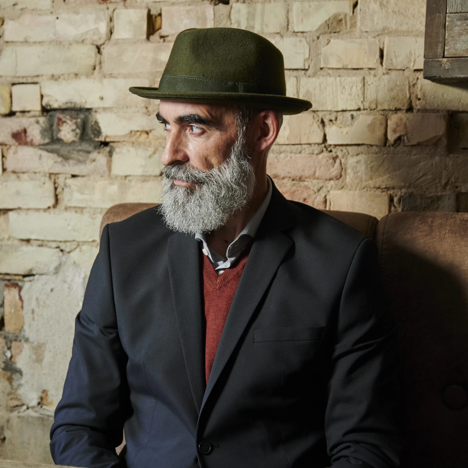 Moda | Olive Green Wool Trilby Hat - Image 5