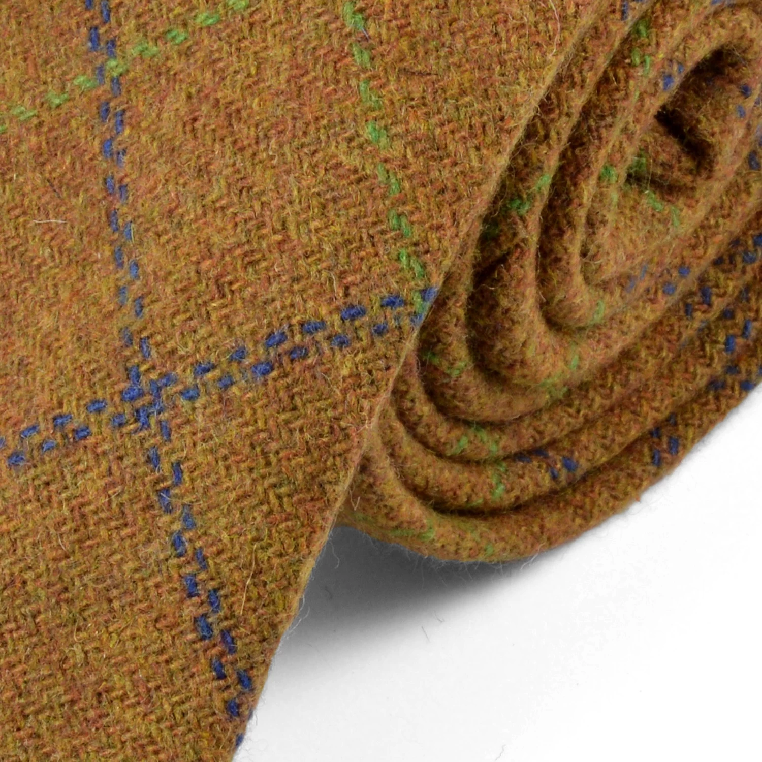 Brown Chequered Handmade Wool Tie - Image 2