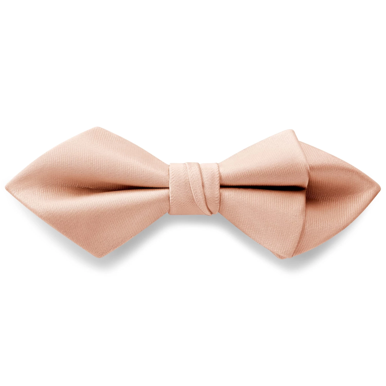 Rose Pink Pre-Tied Satin Diamond Tip Bow Tie