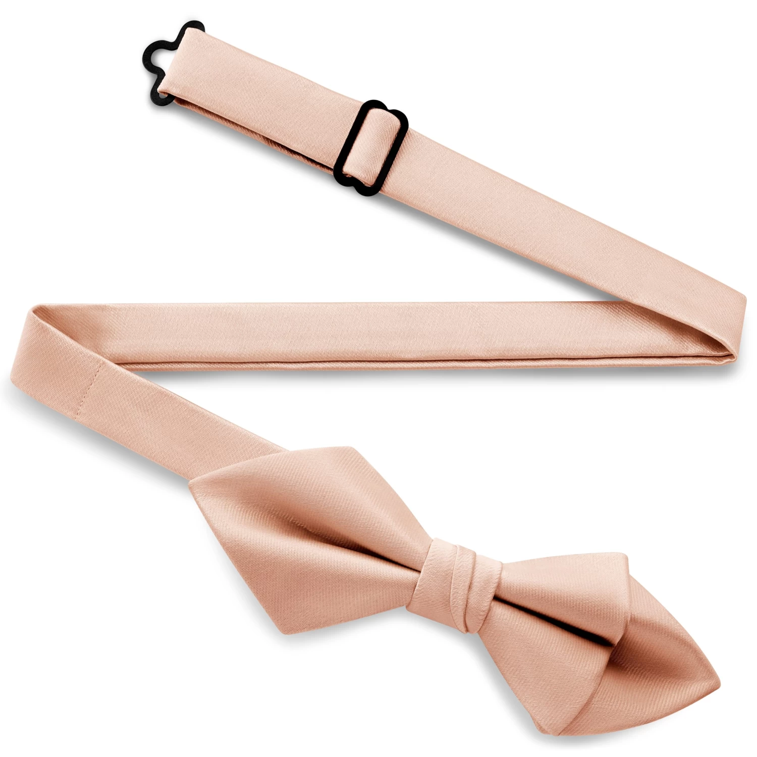 Rose Pink Pre-Tied Satin Diamond Tip Bow Tie - Image 2