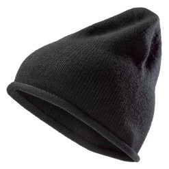 Montagna | Black Merino Wool Fine Knitted Beanie