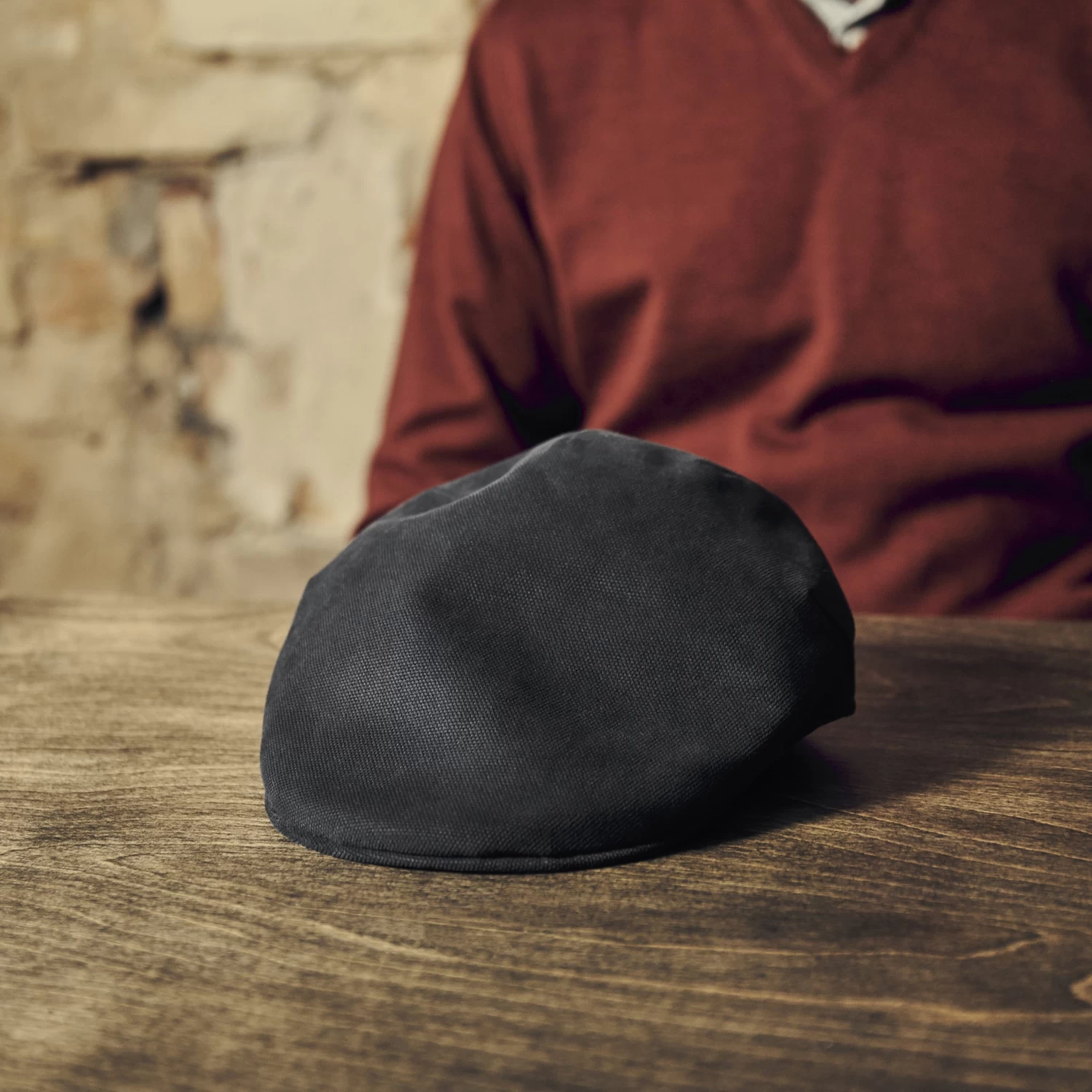 Moda | Dark Grey Cotton Flat Cap - Image 4