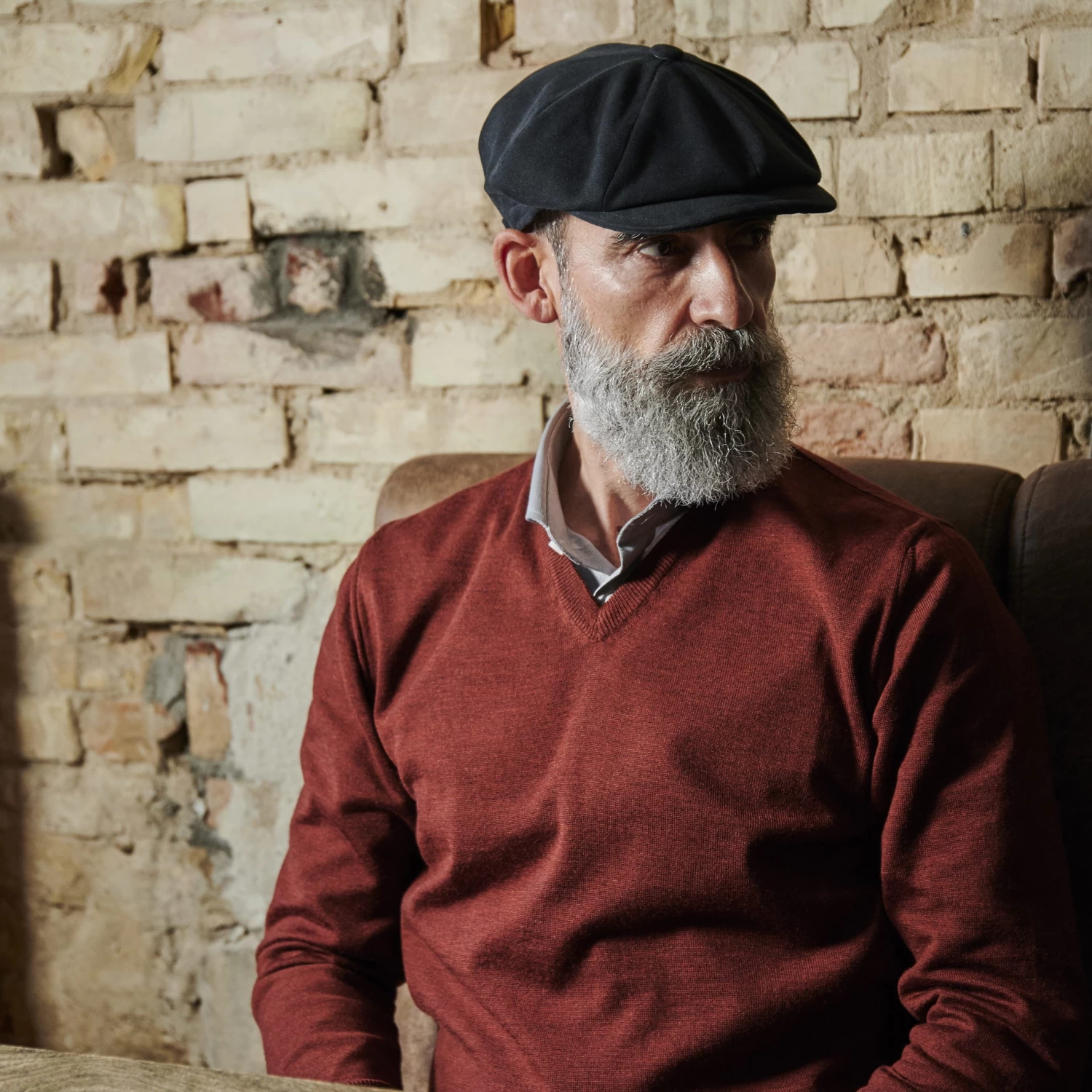 Moda | Black Cotton Newsboy Cap - Image 4