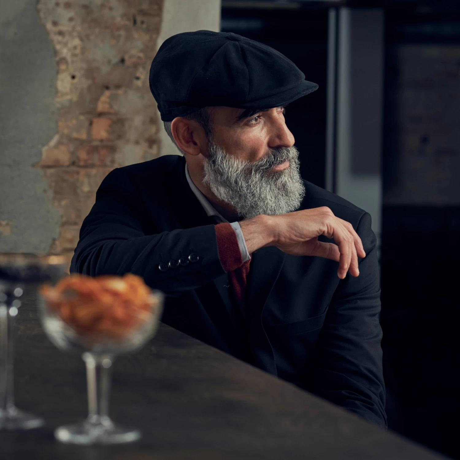 Moda | Black Cotton Newsboy Cap - Image 3