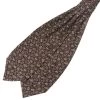 Brown & Purple Paisley Silk Ascot