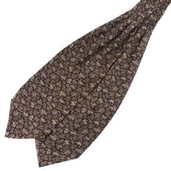 Brown & Purple Paisley Silk Ascot