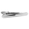 Short Silver-Tone Bold Design Tie Clip