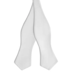 White Self-Tie Grosgrain Diamond Tip Bow Tie