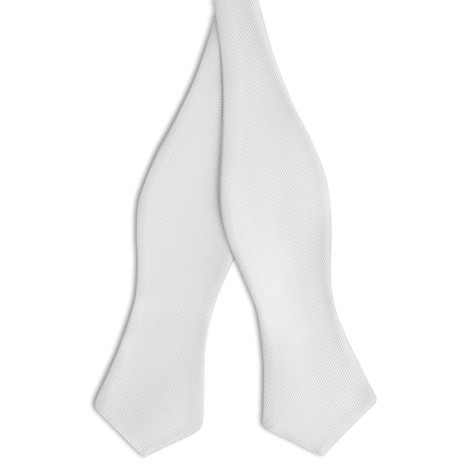 White Self-Tie Grosgrain Diamond Tip Bow Tie