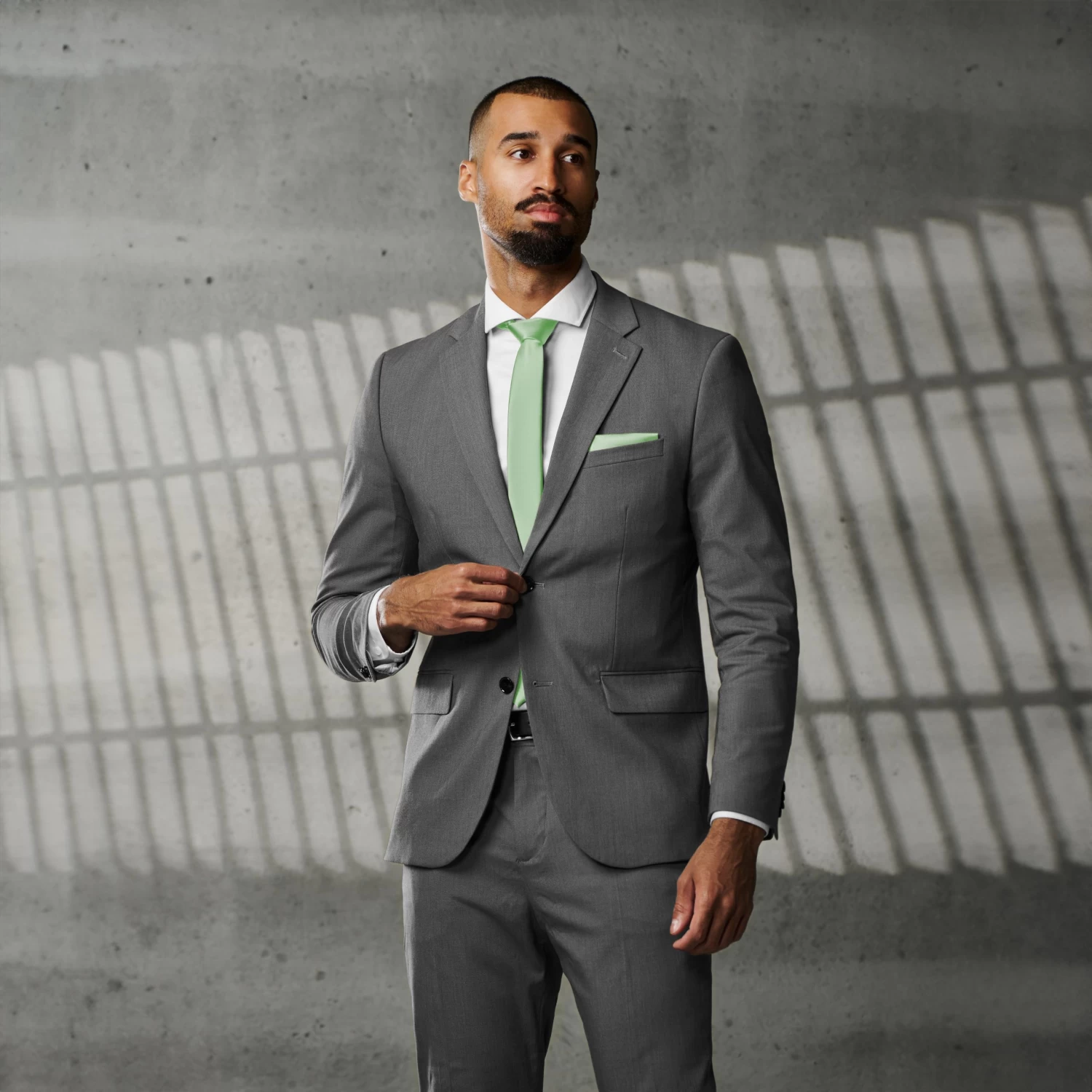 Basic Mint Green Polyester Tie - Image 2