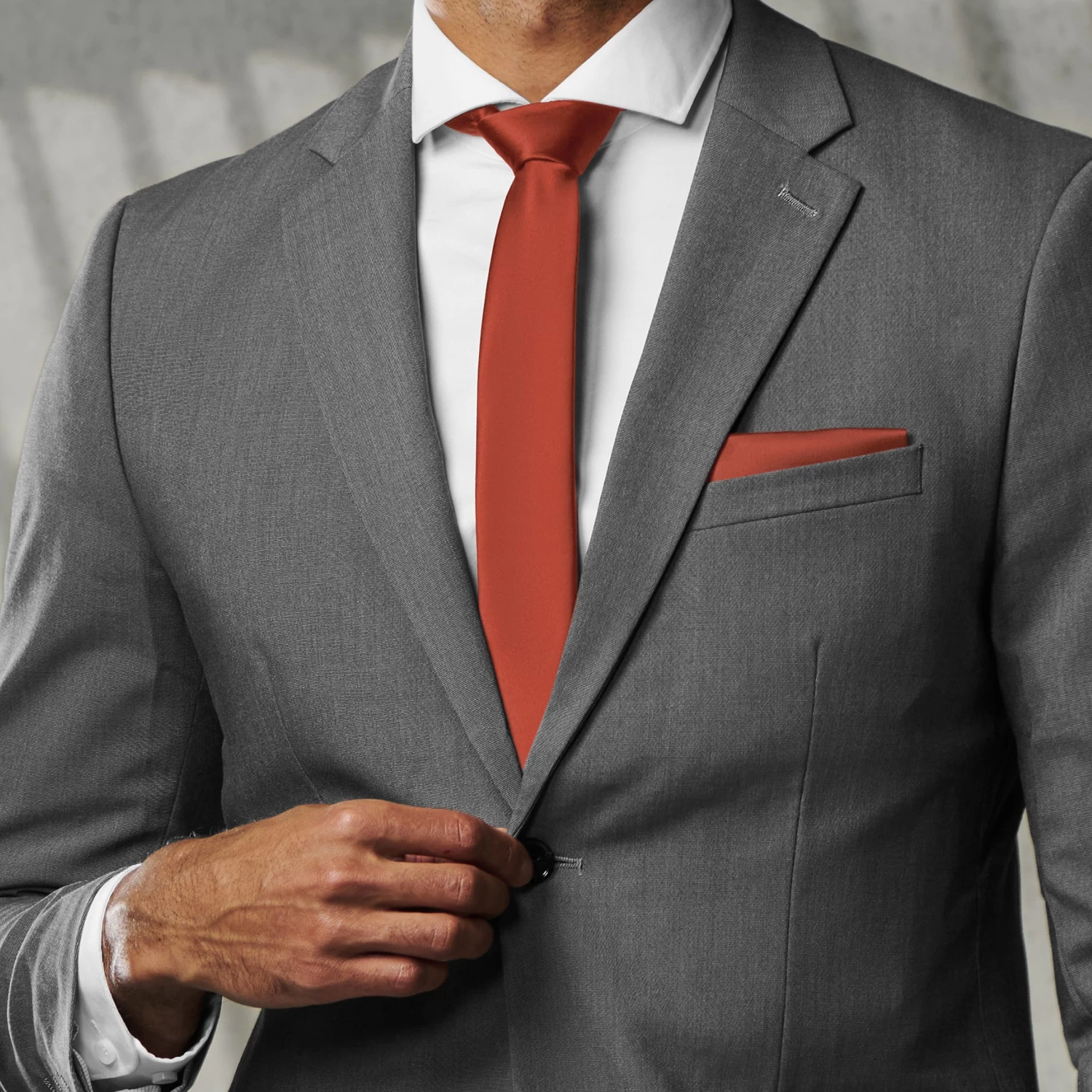 Basic Terracotta Polyester Tie - Image 4