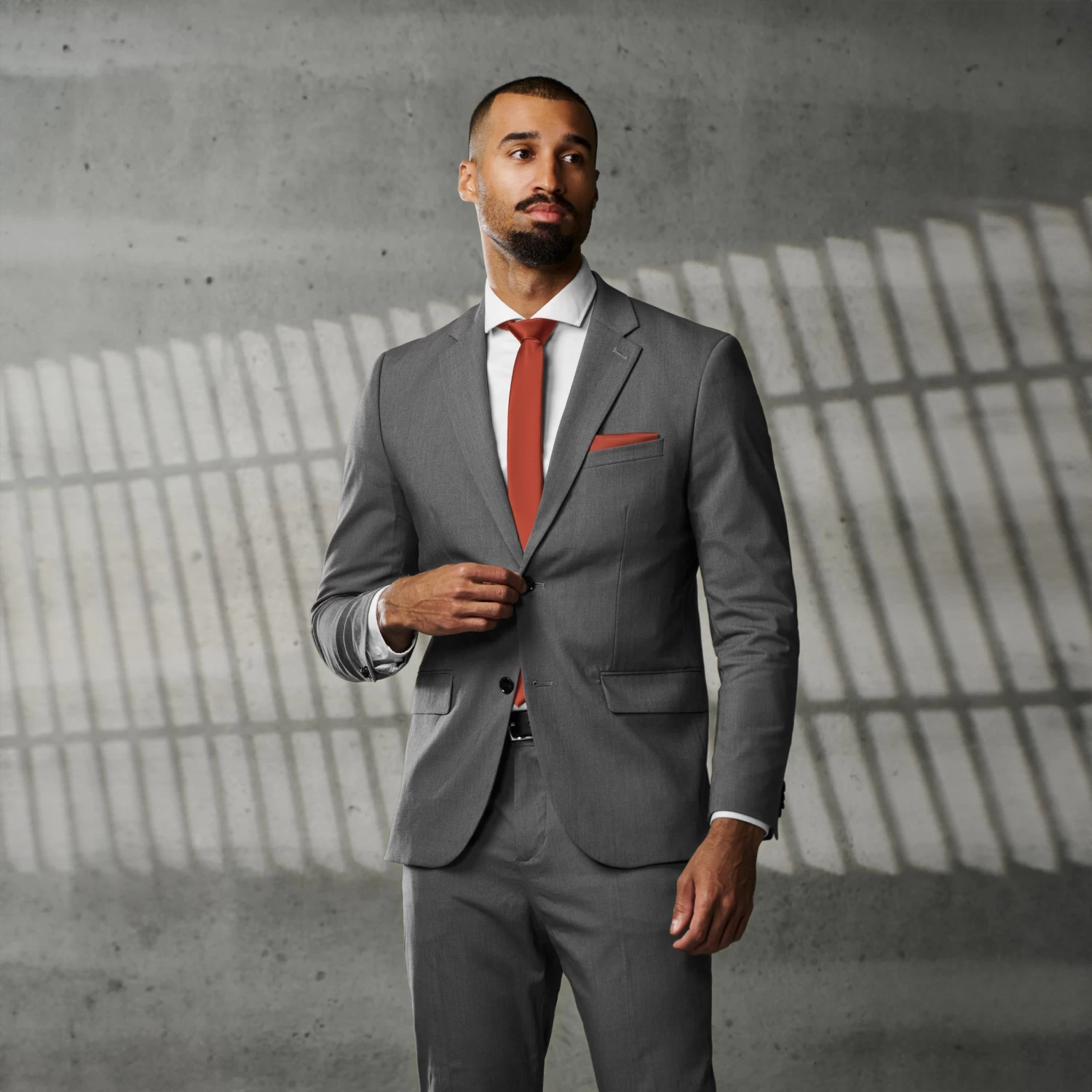 Basic Terracotta Polyester Tie - Image 2