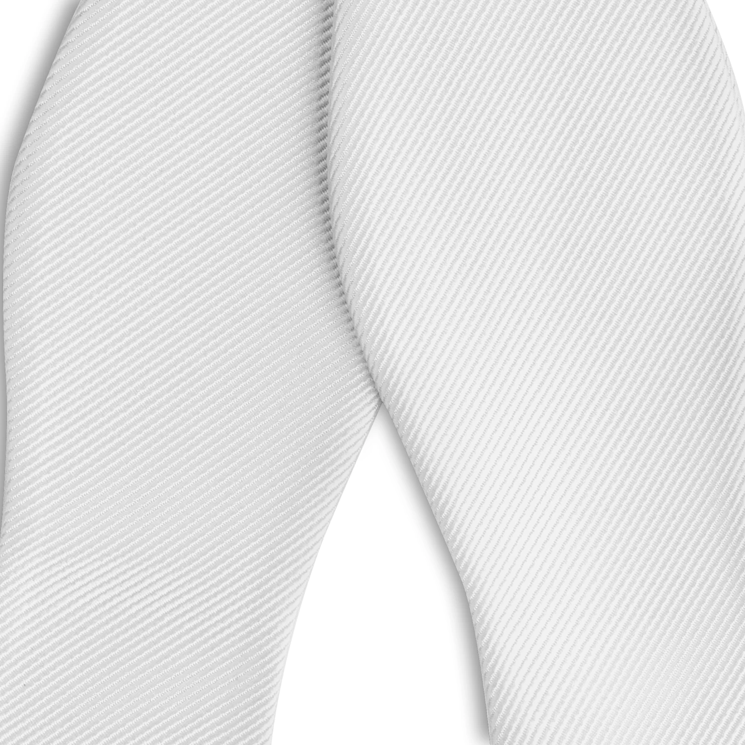 White Self-Tie Grosgrain Diamond Tip Bow Tie - Image 2