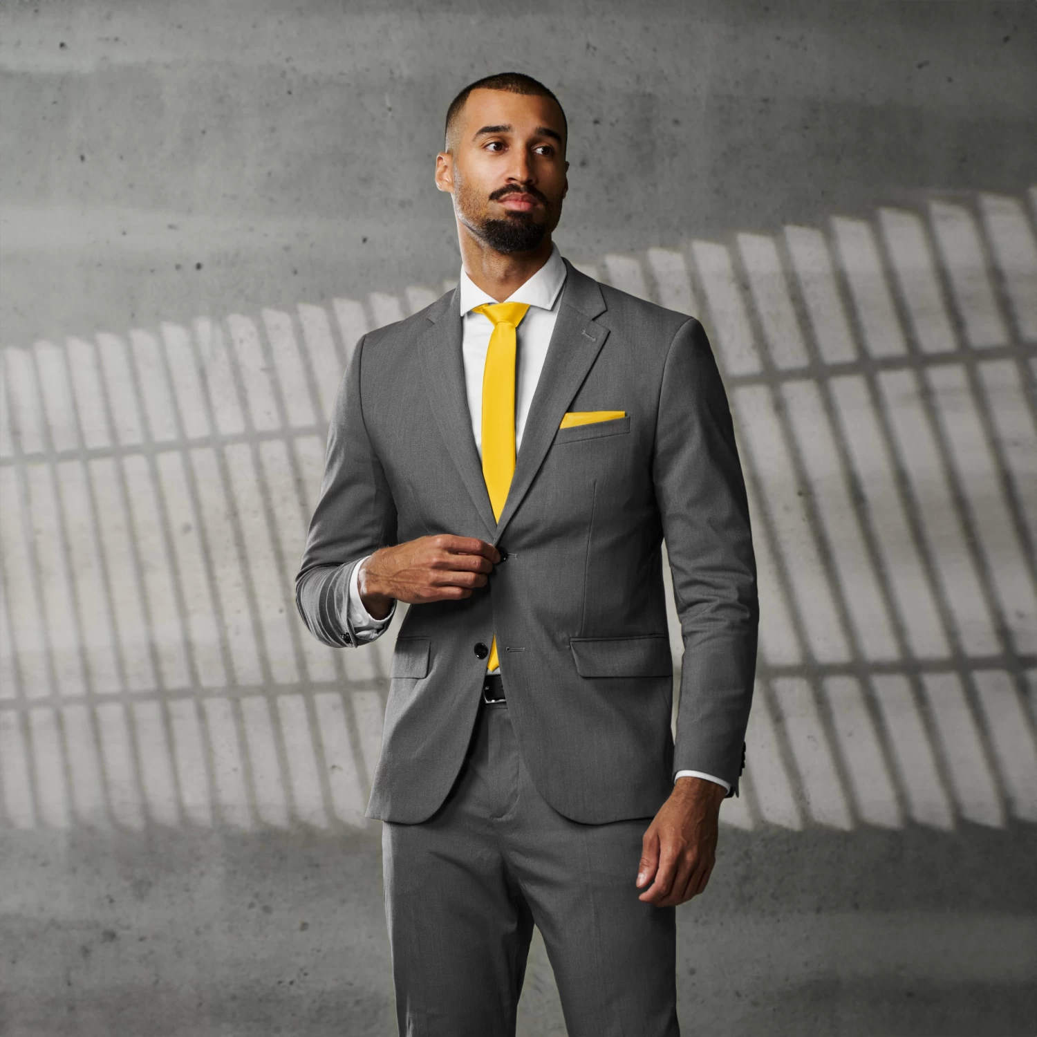 Basic Canary Yellow Polyester Tie - Image 2