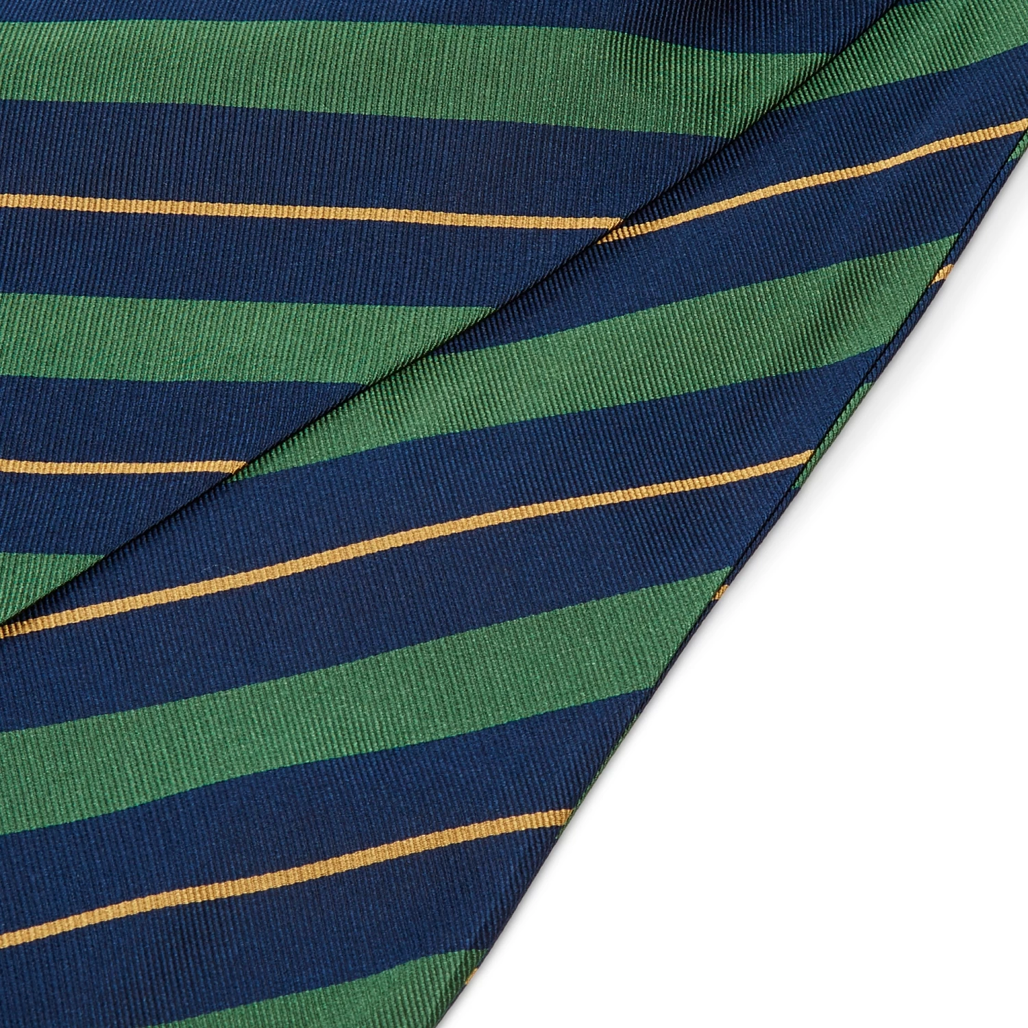 Blue, Green & Yellow Striped Silk Cravat - Image 2