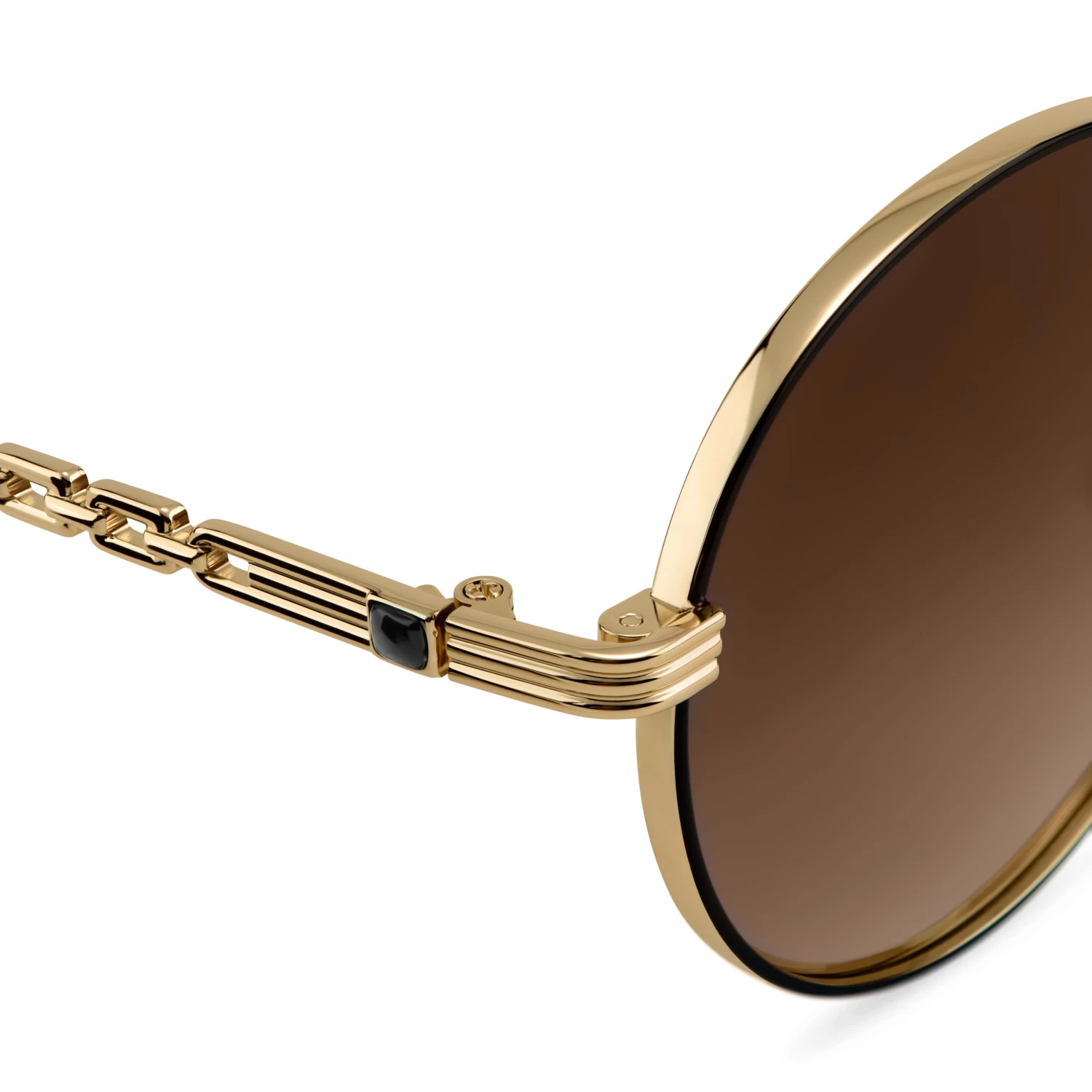 Occasus | Round Gold-tone And Brown Polarized Sunglasses - Image 5