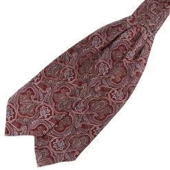 Red & Lavender Baroque Silk Ascot