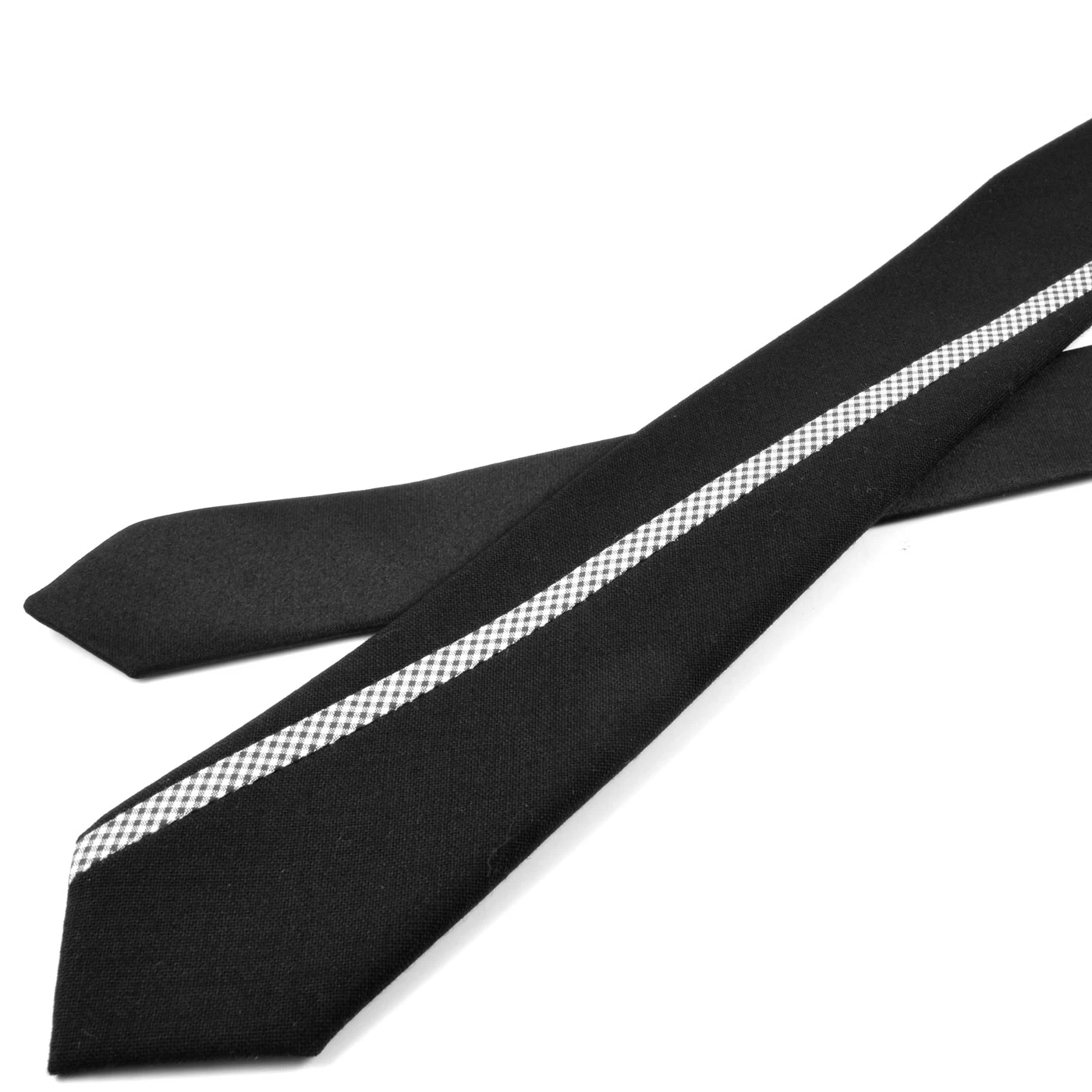 Black & White Detail Wool Tie - Image 4