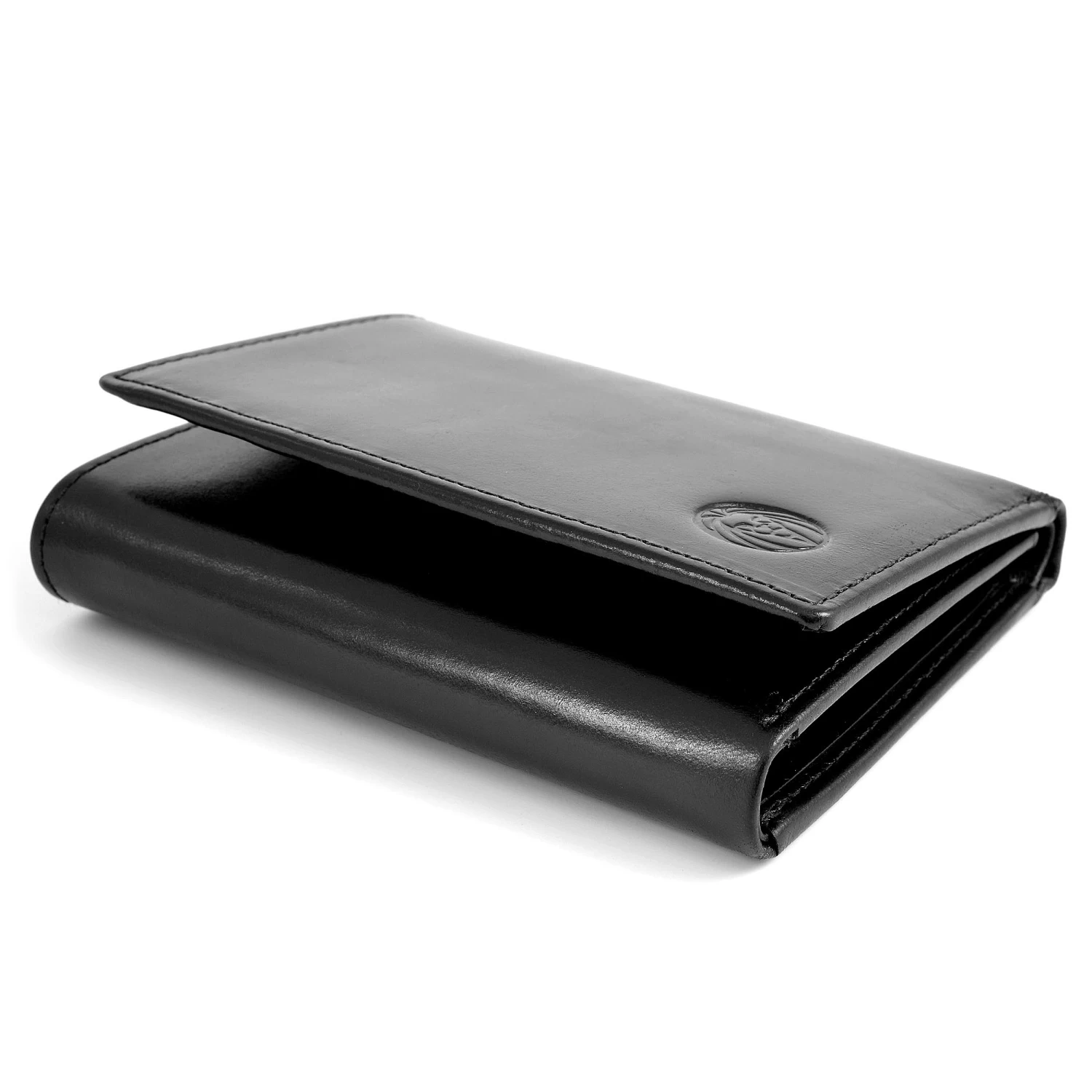 Black Leather Trifold Wallet - Image 3