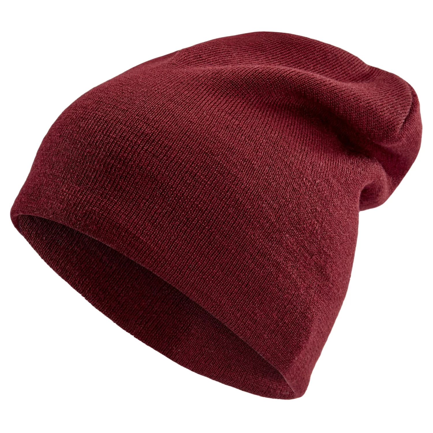 Burgundy Acrylic Mix Fine Knitted Beanie