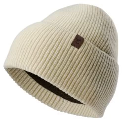Cream Recycled Wool Cuffed Beanie