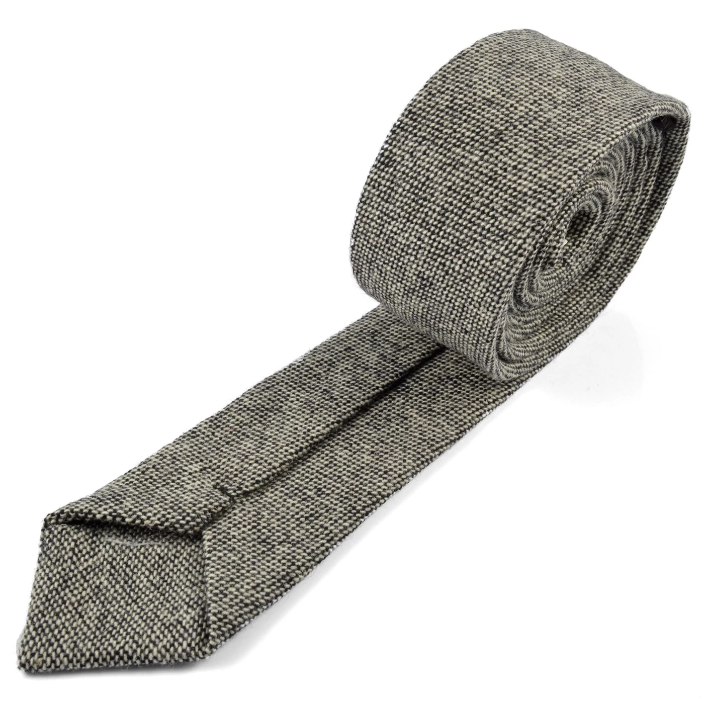 Retro Grey Cashmere Wool Tie - Image 3