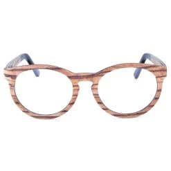 Zebra Wood Tortoise Shell Clear Lens Glasses