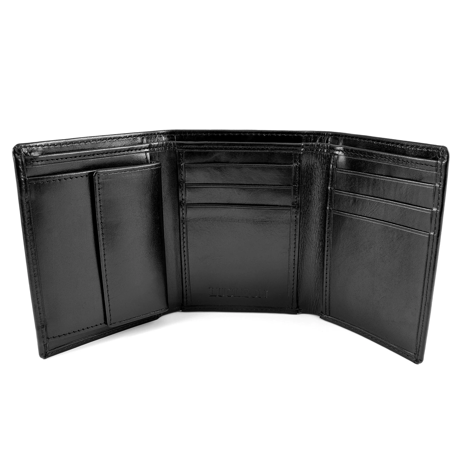 Black Leather Trifold Wallet - Image 2