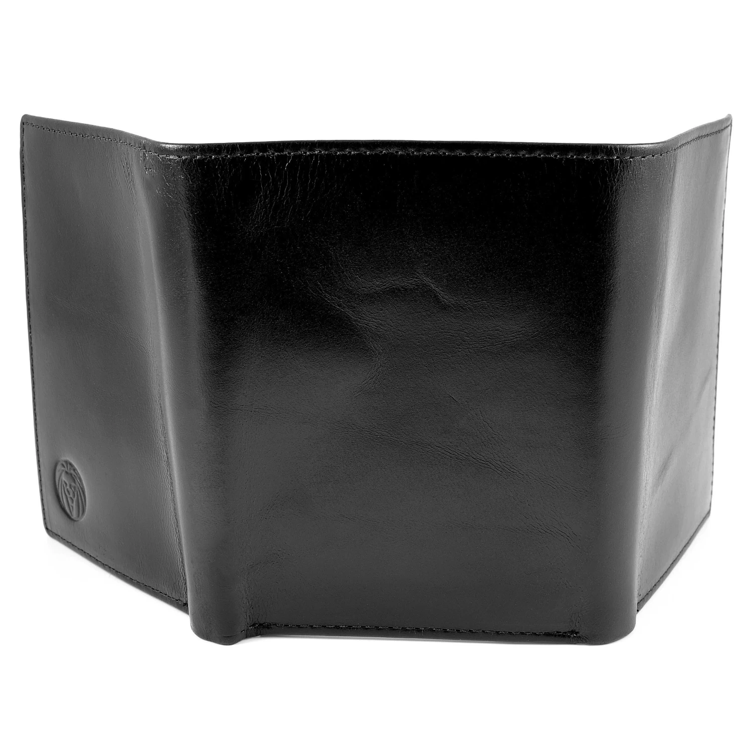 Black Leather Trifold Wallet - Image 5