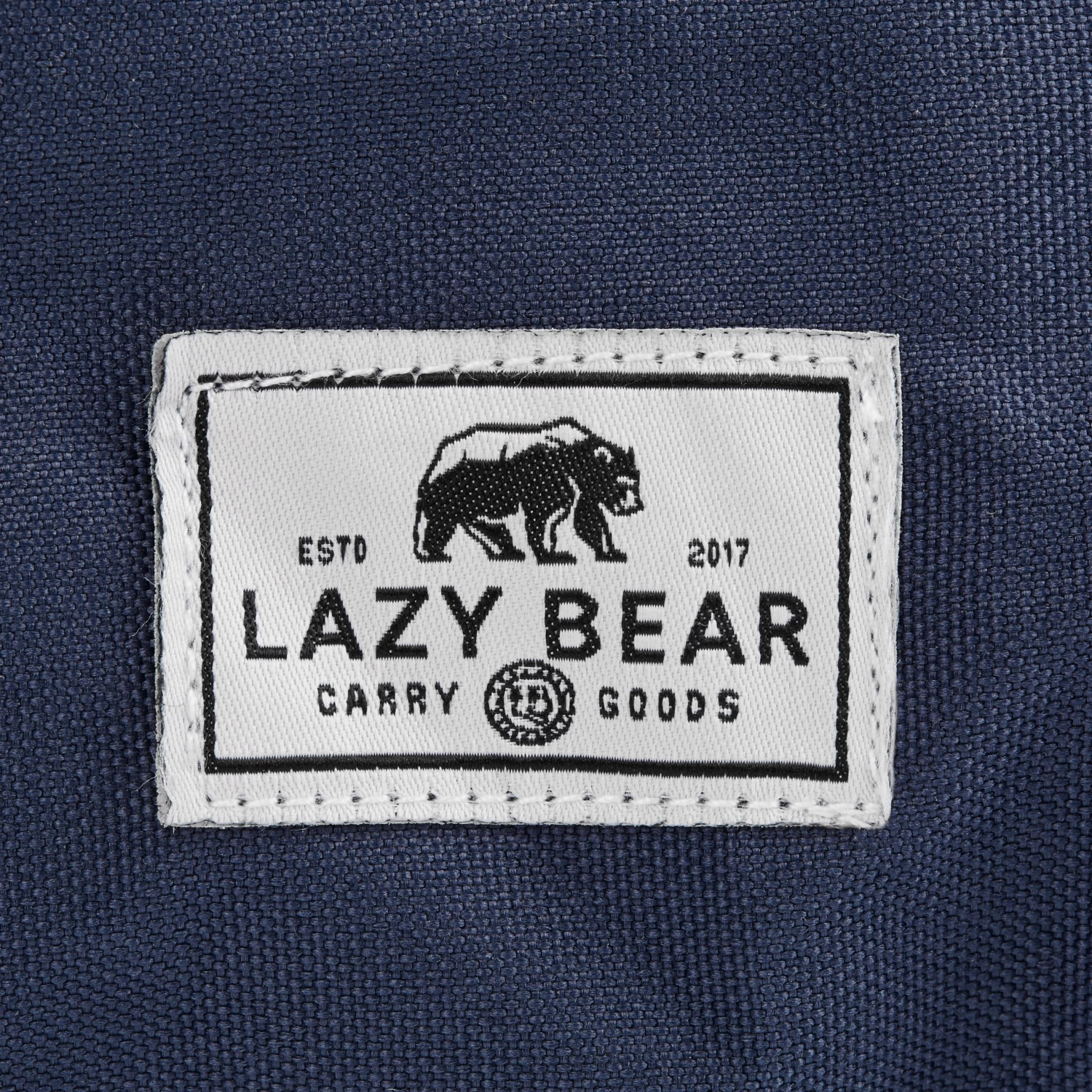 Lewis | Navy Blue Polyester & Tan Faux Leather Duffle Bag - Image 10