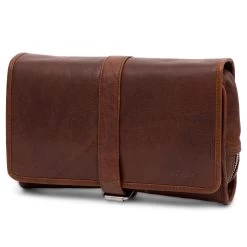 Montreal | Hanging Tan Leather Wash Bag