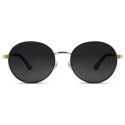 Occasus | Round Gold-tone And Gray Polarized Sunglasses