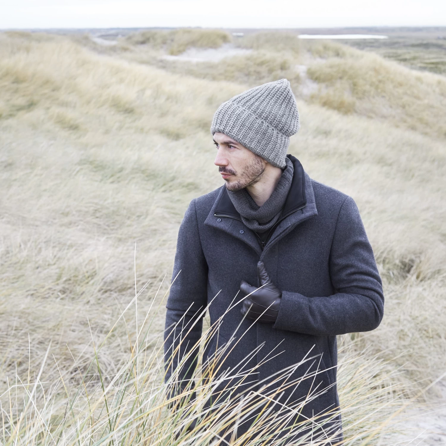 Montagna | Camouflage Gray Chunky Knitted Rib Beanie - Image 3