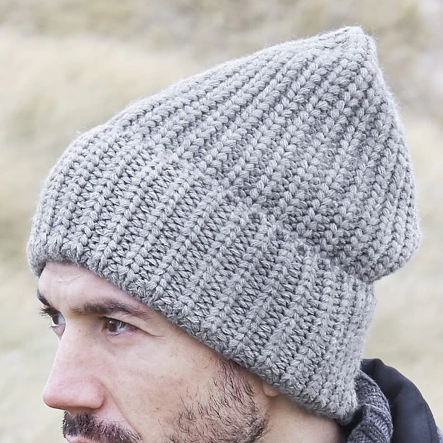 Montagna | Camouflage Gray Chunky Knitted Rib Beanie - Image 9