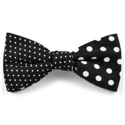 Black & White Mix Design Cotton Pre-Tied Bow Tie