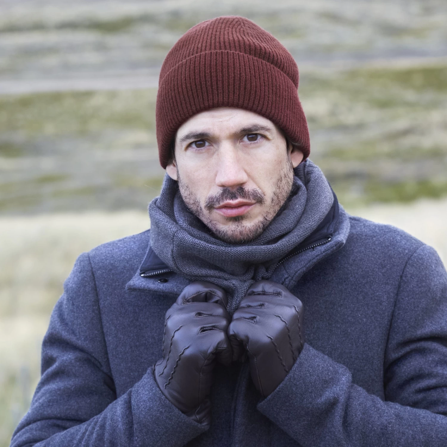 Montagna | Wine Chunky Knitted Rib Beanie - Image 2