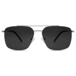 Occasus | Black Square Polarized Aviator Sunglasses