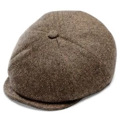 Moda | True & Light Brown Wool Herringbone Pattern Newsboy Cap