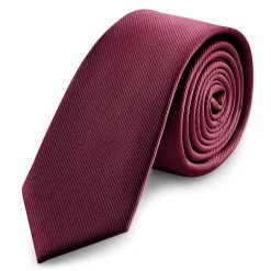 6 Cm Burgundy Grosgrain Skinny Tie