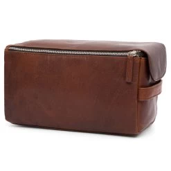 Montreal | XL Tan Leather Wash Bag