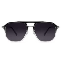 Occasus | Black & Transparent Double Bridge Medium Polarized Sunglasses