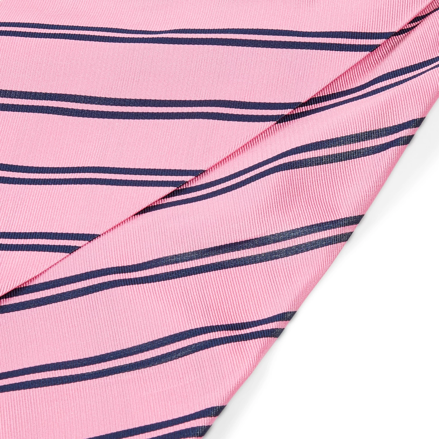 Pink & Blue Twin Stripe Silk Cravat - Image 2