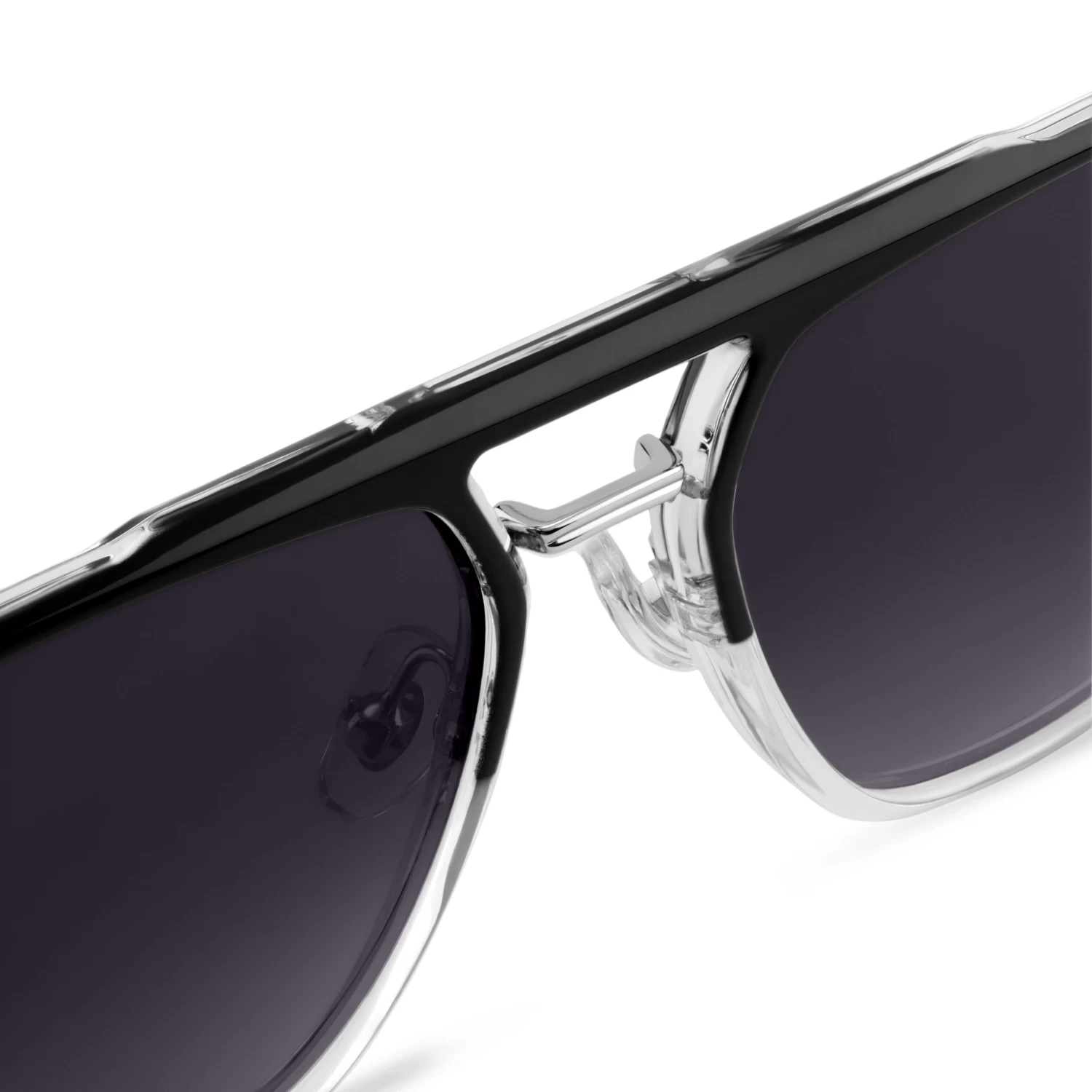 Occasus | Black & Transparent Double Bridge Medium Polarized Sunglasses - Image 8