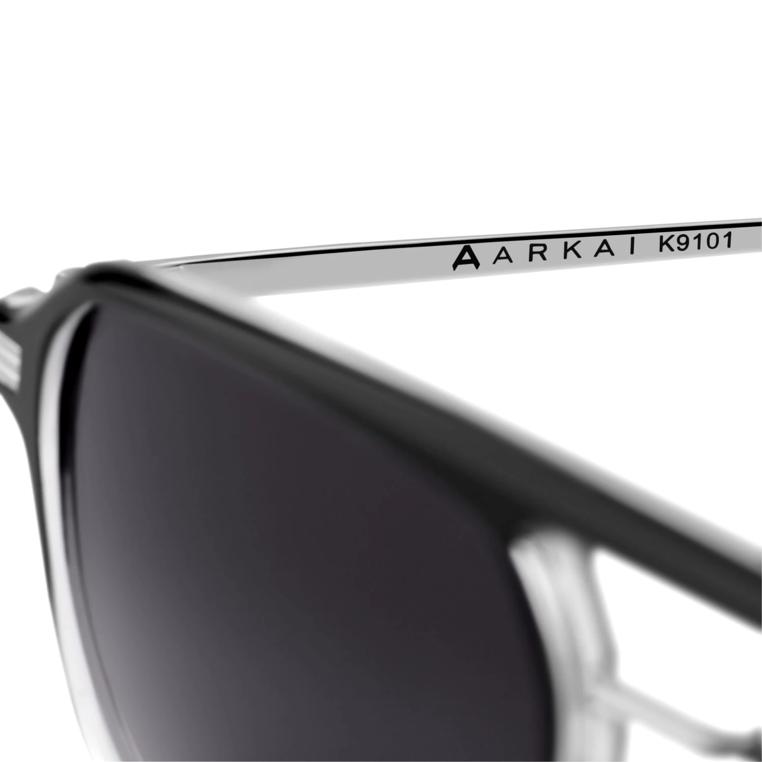 Occasus | Black & Transparent Double Bridge Medium Polarized Sunglasses - Image 7