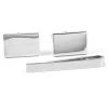 Silver-Tone Simple Cufflinks & Tie Clip Set