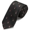 Black Christmas Reindeer Pattern Polyester Tie