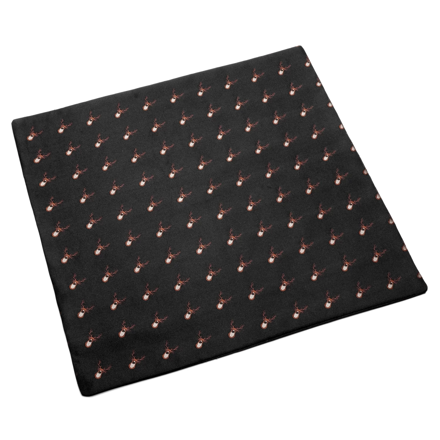 Black Christmas Reindeer Pattern Pocket Square - Image 6